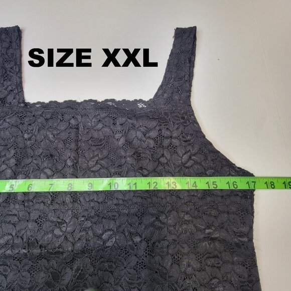 Black Lace Tank Top Lace Camisole Wide Straps Lace Top - Size L  Size XXL - Picture 7 of 13